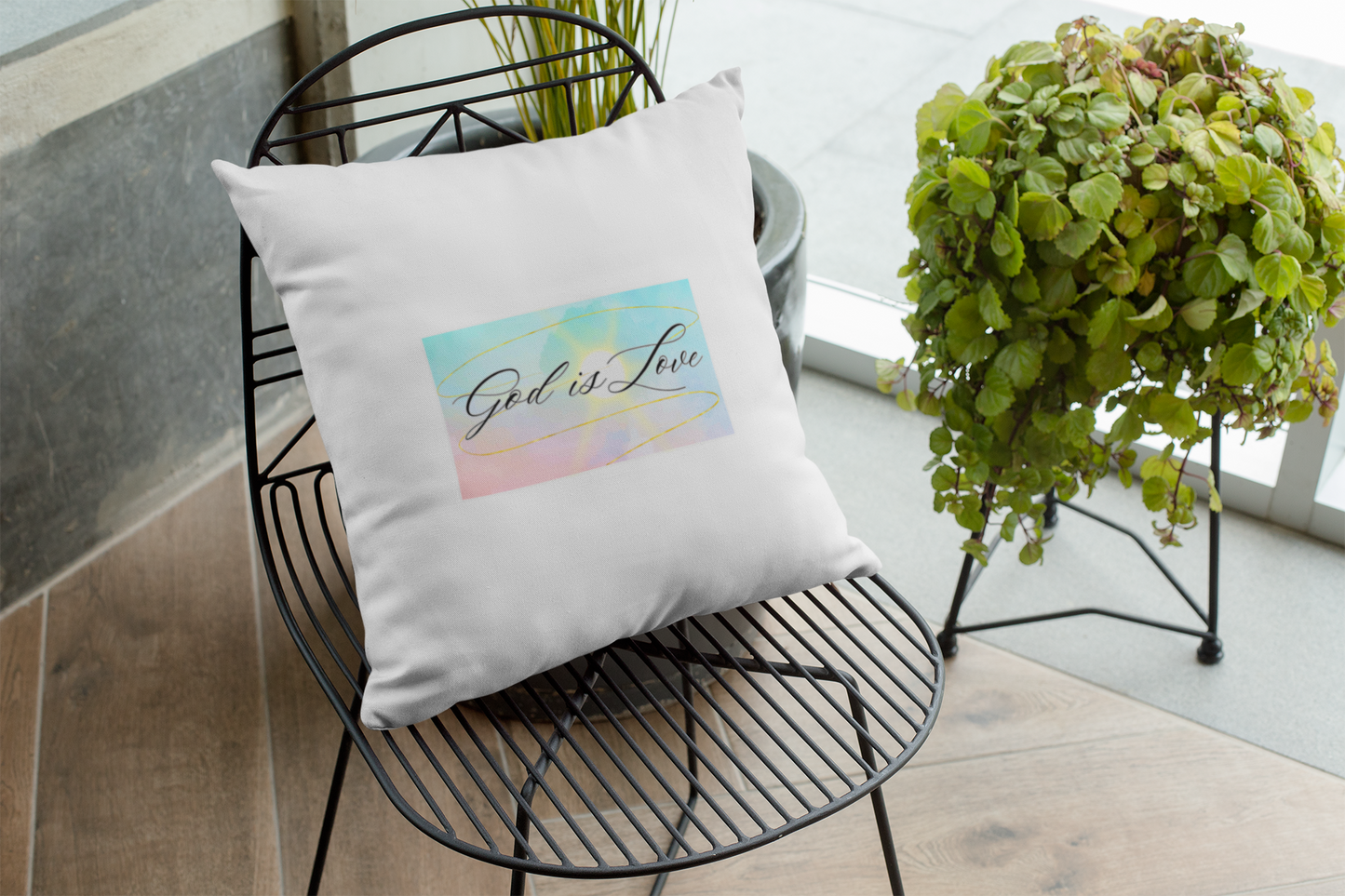 God is Love Cotton Pillow Cover