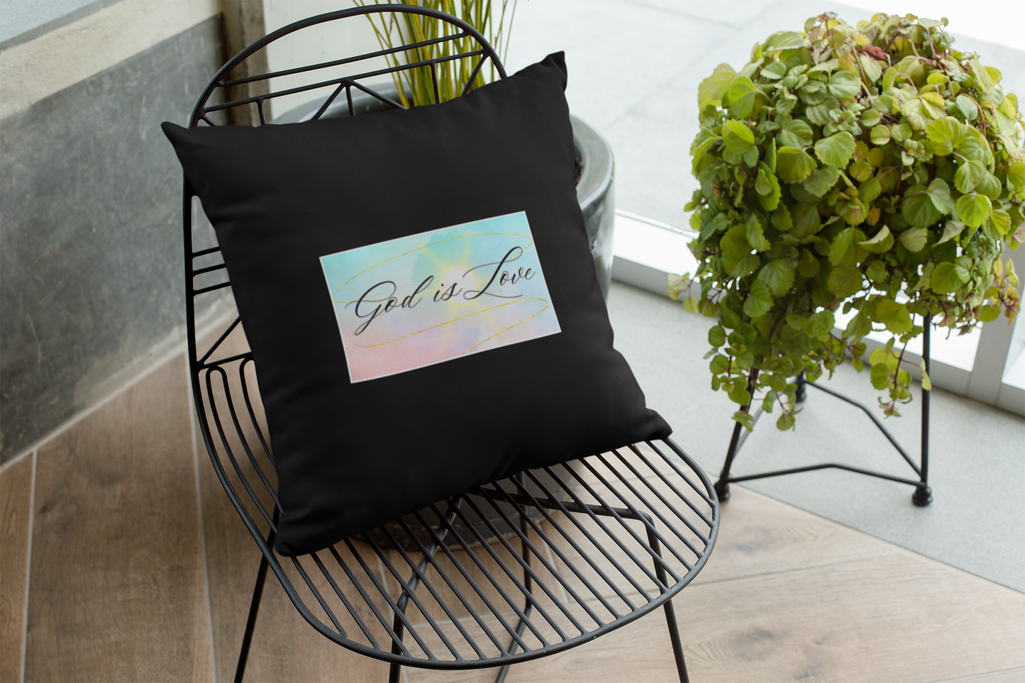 God is Love Cotton Pillow Cover