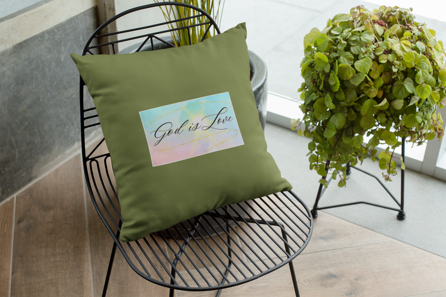 God is Love Cotton Pillow Cover