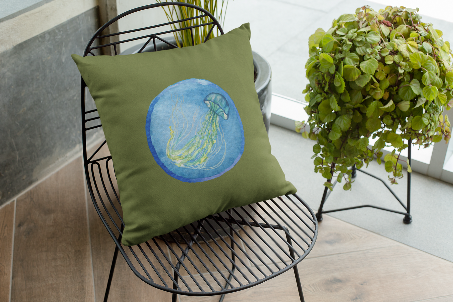 Jellyfish Cotton Pillow Cover