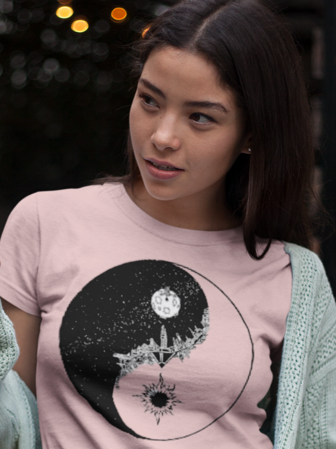 Moon & Sun Yin Yang B&W Comfort Soft T-shirt