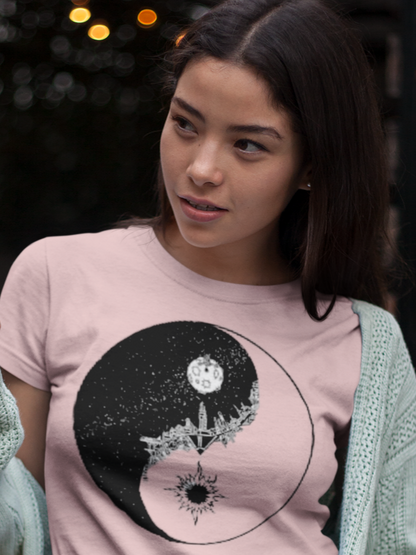 Moon & Sun Yin Yang B&W Comfort Soft T-shirt