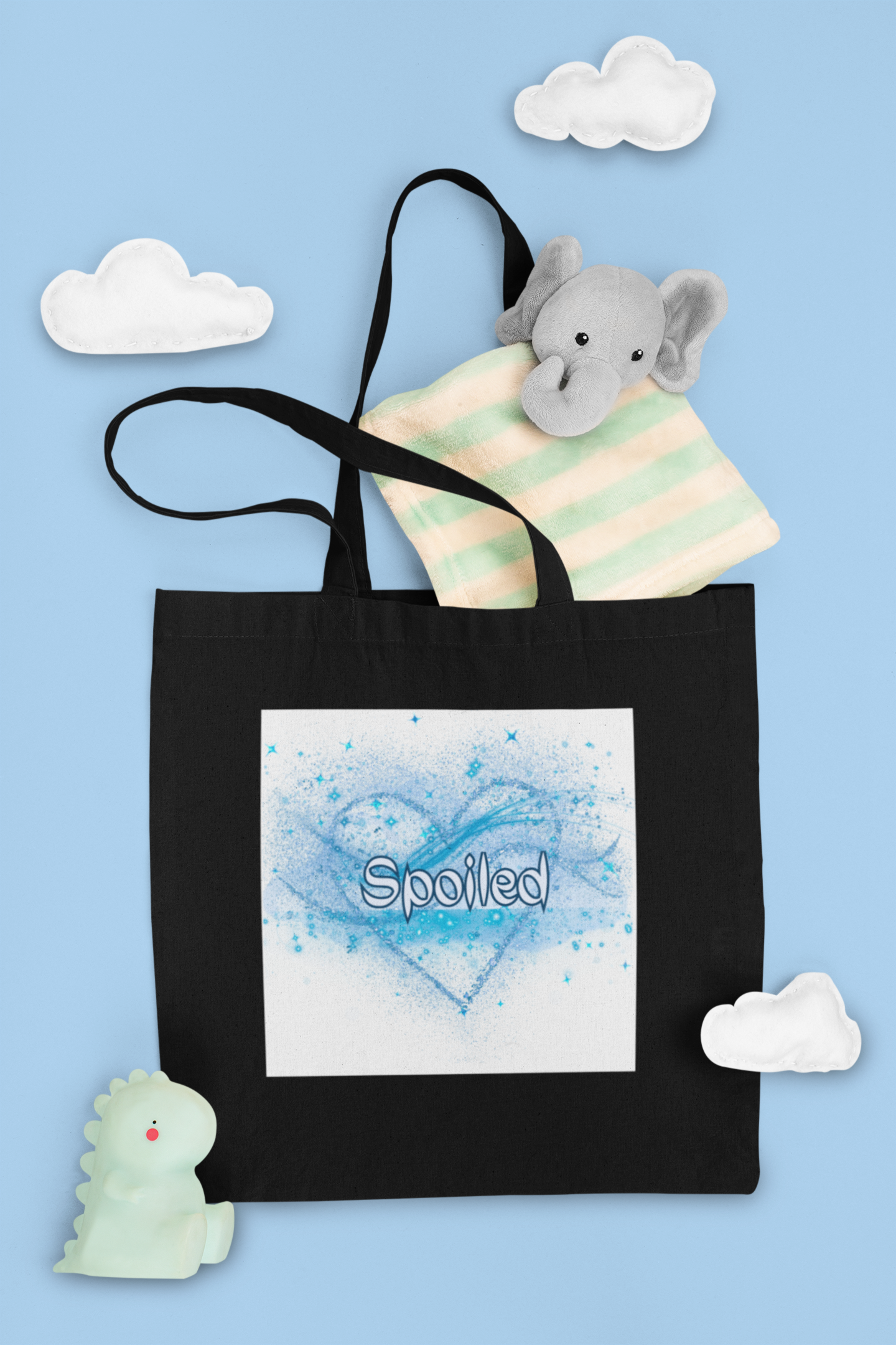 Blue Spoiled Cotton Tote Bag