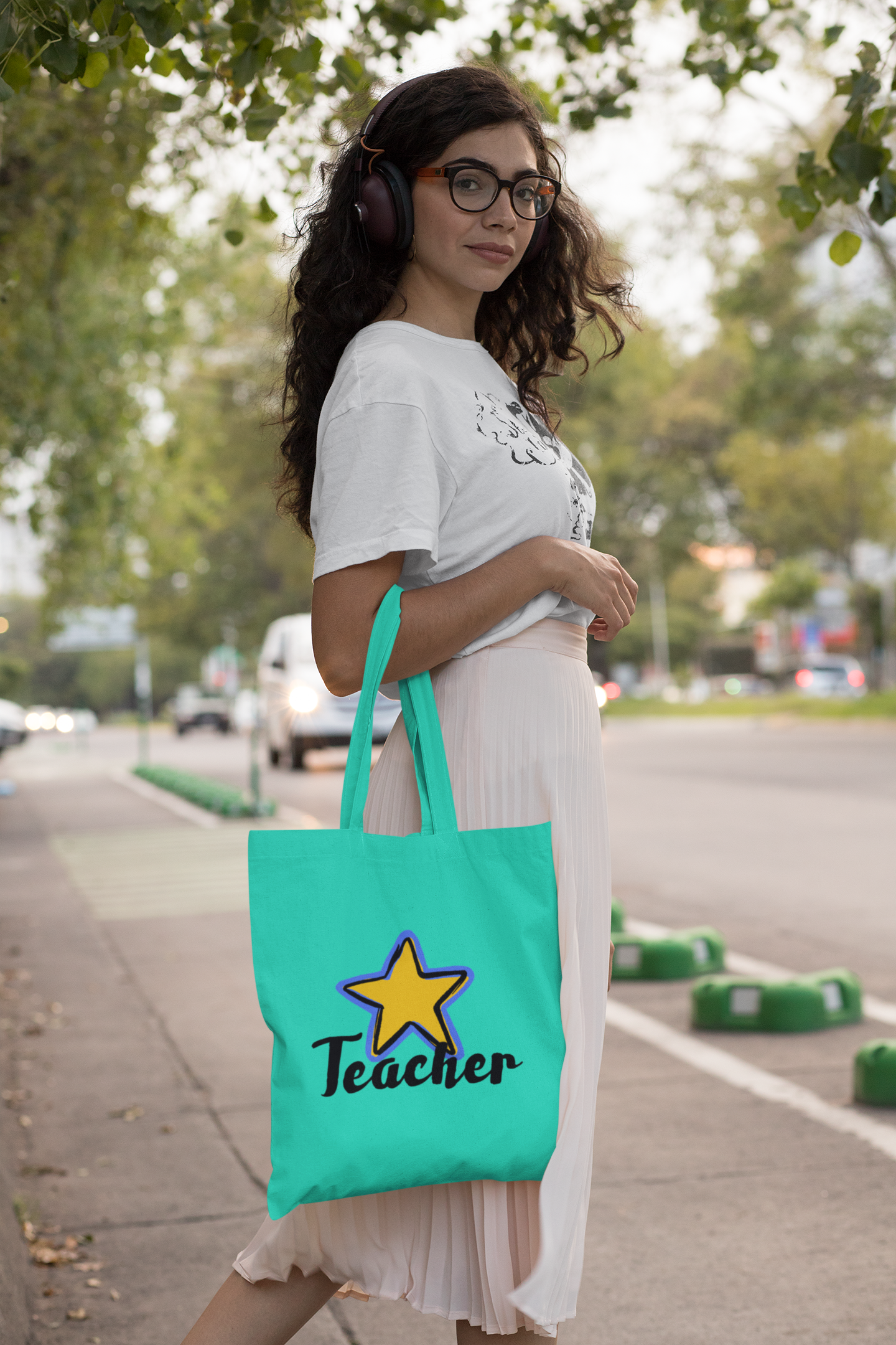 Star Teacher Cotton Tote Bag