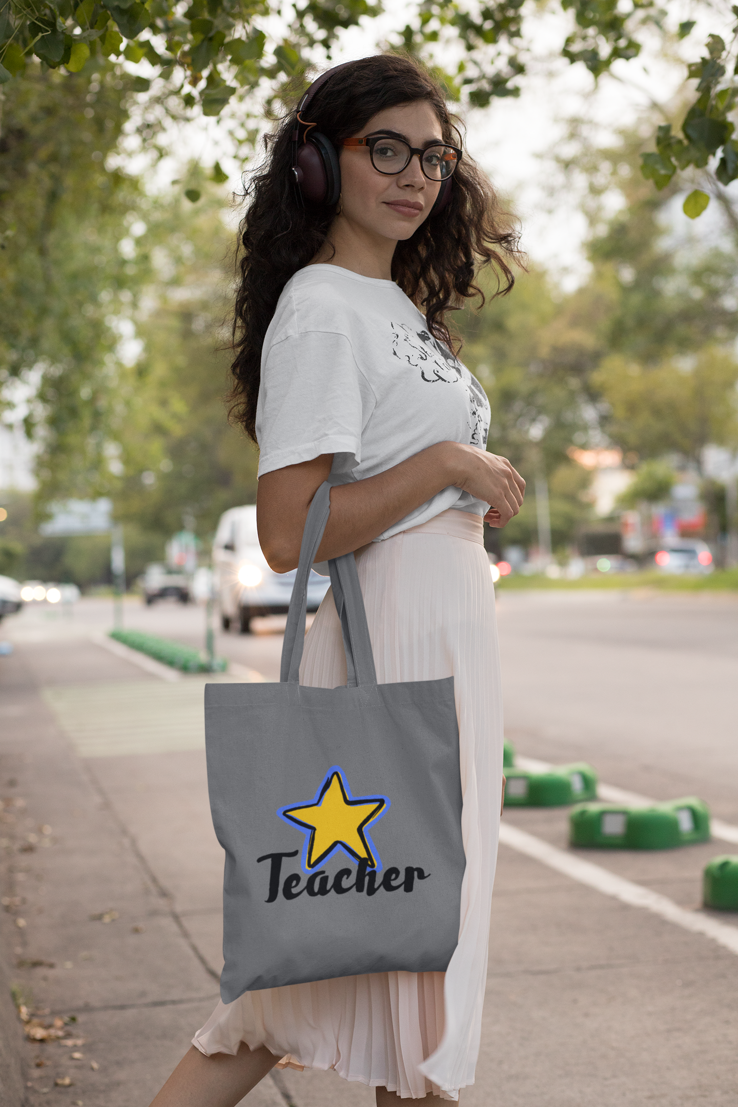 Star Teacher Cotton Tote Bag