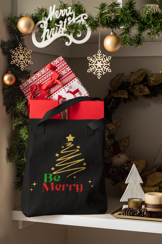 Be Merry Cotton Tote Bag