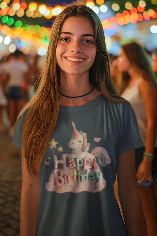 Happy Birthday Unicorn Comfort Soft T-shirt