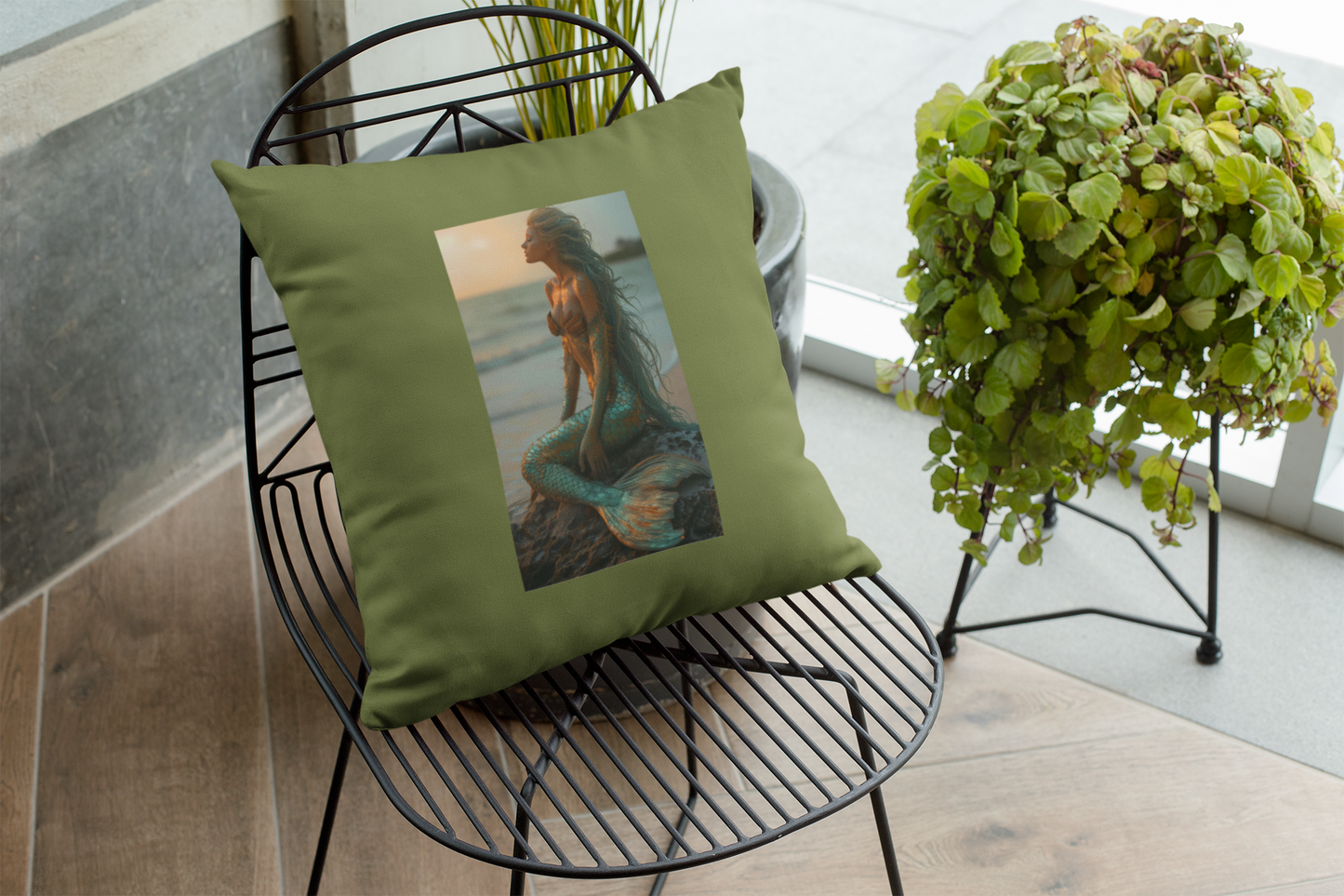 Mermaid Cotton Pillow Cover