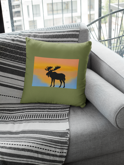 Moose Cotton Pillow Cover