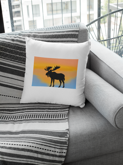 Moose Cotton Pillow Cover