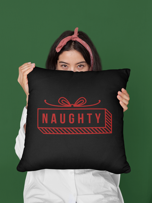 Naughty Cotton Throw Pillow Cover