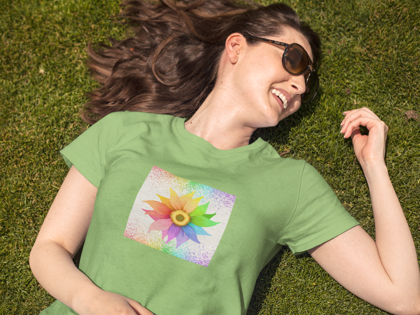 Rainbow Flower Comfort Soft T-shirt