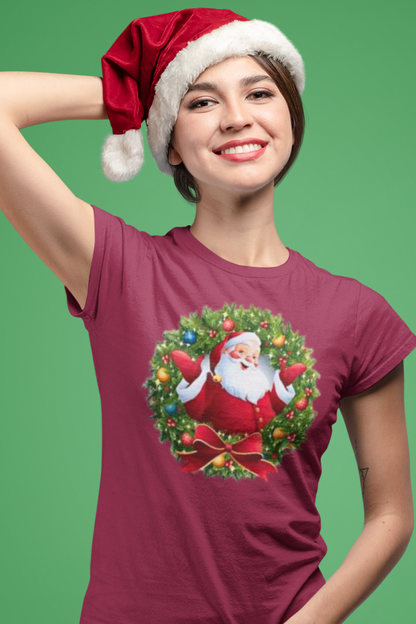 Santa Wreath Comfort Soft T-shirt