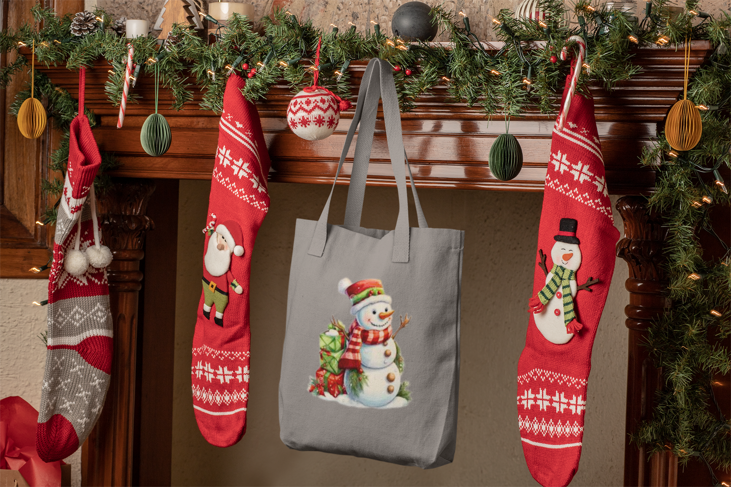 Snowman 4 Cotton Tote Bag