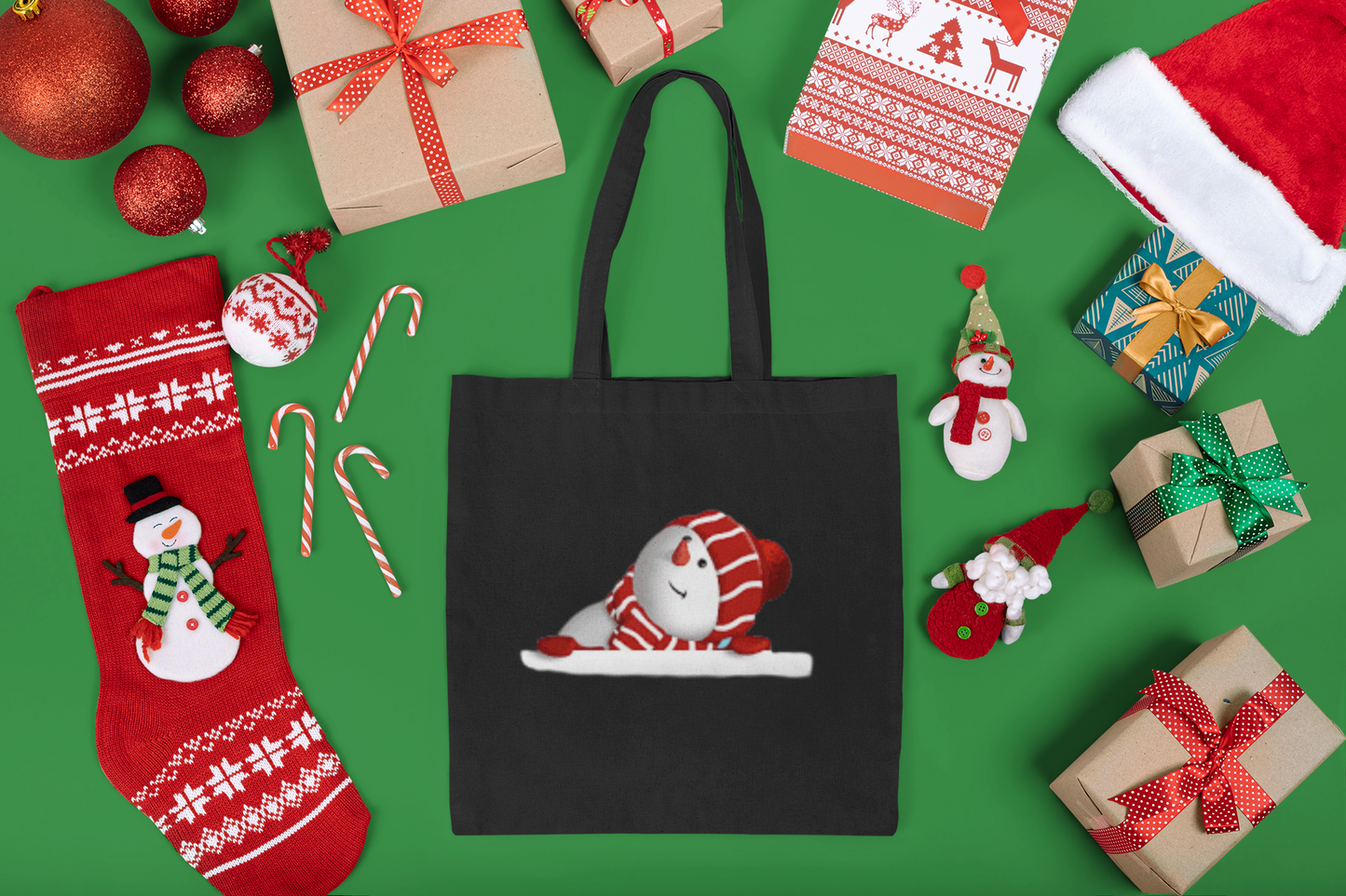 Snowman 5 Cotton Tote Bag