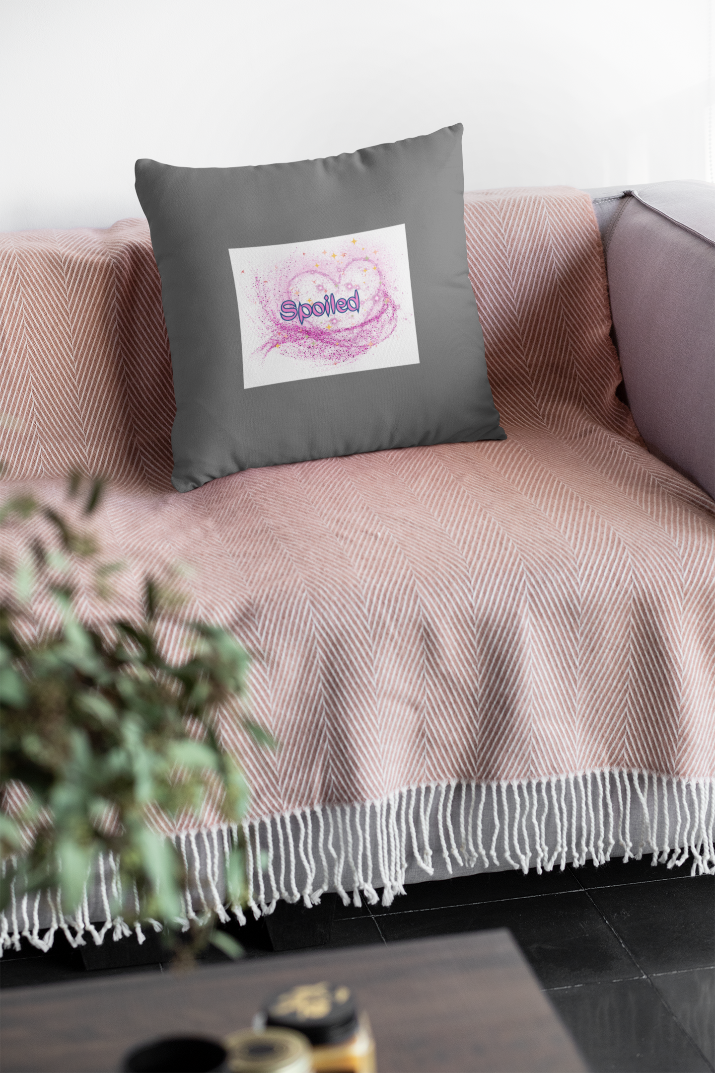 Spoiled Pink Cotton Pillow Cover