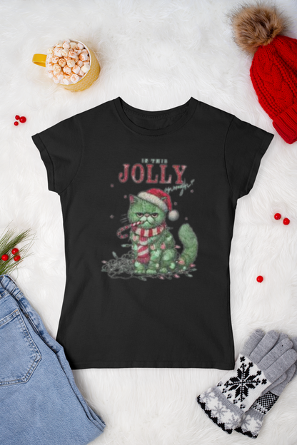 Jolly Enough Xmas Cat Comfort Soft T-shirt