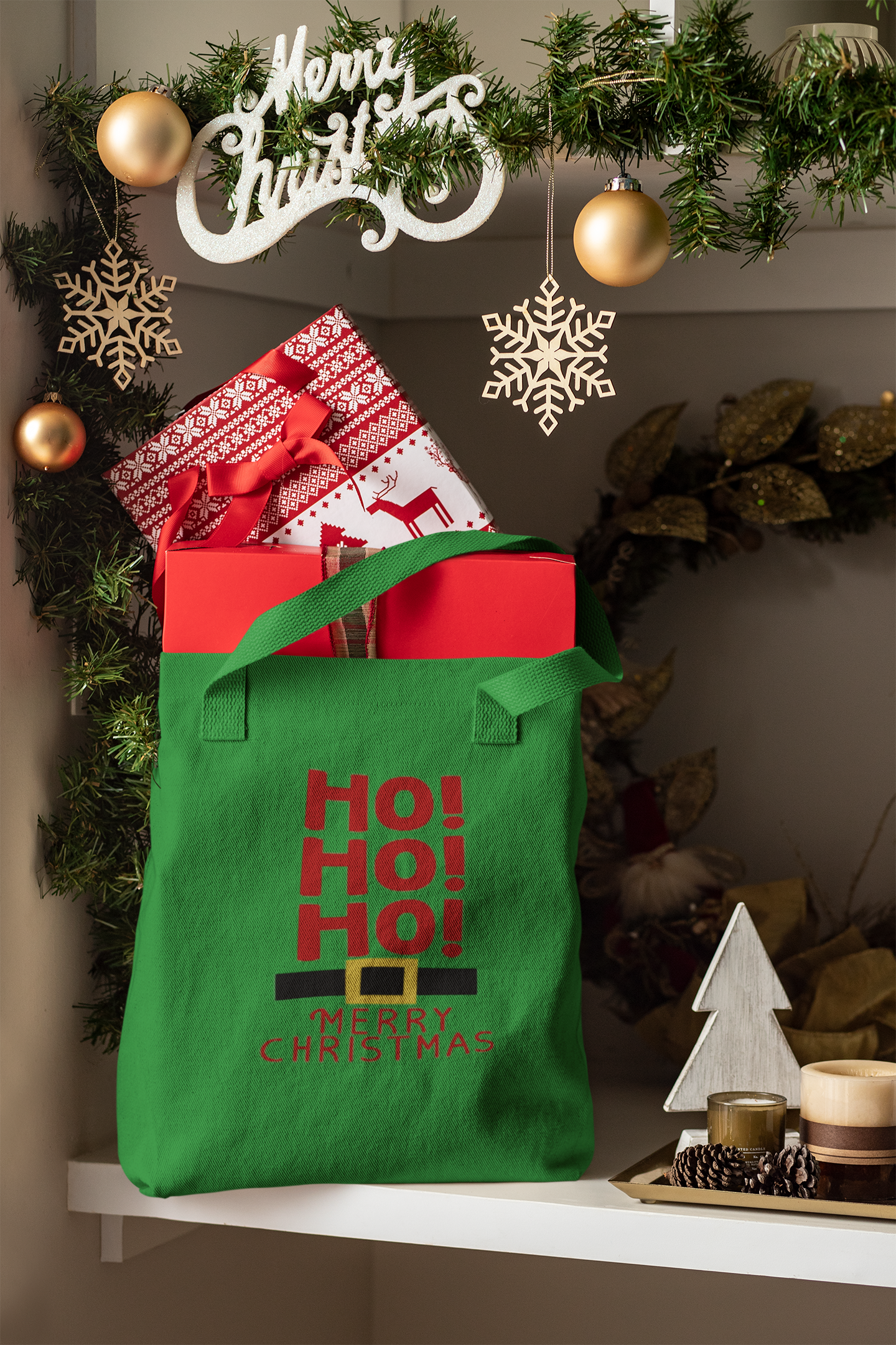 Ho Ho Ho Cotton Tote Bag